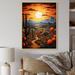 Red Barrel Studio® Krisily Yellow Green Cactus Desert Sunset Saguaro - Print on Canvas Plastic in Brown/Green/Orange | Wayfair