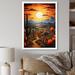 Red Barrel Studio® Krisily Yellow Green Cactus Desert Sunset Saguaro - Print on Canvas Metal in Brown/Green/Orange | 40 H x 30 W x 1.5 D in | Wayfair