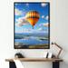 Millwood Pines Orange Hot Air Ballon Horizon III - Hot Air Balloon Wall Decor Canvas, Cotton in Blue/Orange | 20 H x 12 W x 1 D in | Wayfair