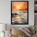 Dovecove Orange Teal Sunrise On The Beach II - Nautical & Beach Canvas Art Print Canvas, Cotton in Brown/Orange/White | 20 H x 12 W x 1 D in | Wayfair