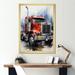 Winston Porter Semi Truck Heavy Duty II Framed On Canvas Print Metal in Red | 32 H x 16 W x 1 D in | Wayfair 9F98AE535074470C93353D1448FCFA9E
