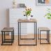 17 Stories Alelia Rectangular 23.5" L x 47.5" W Dining Set Wood/Metal in Brown/Gray | 30 H x 47.5 W x 23.5 D in | Wayfair