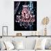 Rosdorf Park Cahra Chandelier Crystal Radiance Framed On Canvas Print Metal in Black/Blue/Pink | 32 H x 24 W x 1 D in | Wayfair