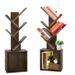 Millwood Pines Baleigh 4 Tier Tree Bookshelf w/ storage Free Standing Bookcase Wood in Brown | 44.8 H x 14.9 W x 7.8 D in | Wayfair