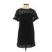 Banana Republic Casual Dress - Shift High Neck Short sleeves: Black Print Dresses - Women's Size 00 Petite