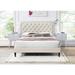 Ava Clipped-Edge Nailhead-Trim Button Tufted Upholstered Platform Bed