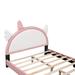 Cute Full size Upholstered Bed With Unicorn Shape Headboard,Full Size Platform Bed and Solid Wood Slats Support