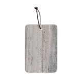 Travertine Cheese Slicer and Cutting Board with Leather Tie - 12.0"L x 8.0"W x 0.5"H