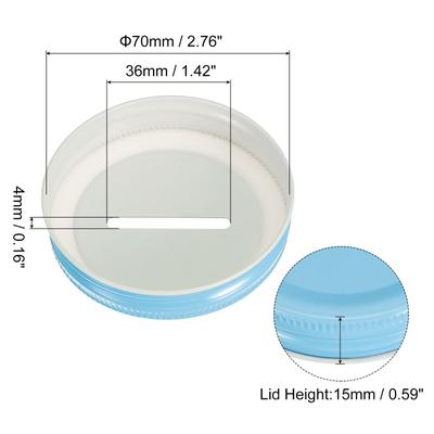 70mm/2.76" Coin Slot Bank Lid Inserts for Mason Jar Canning Cap, 8Pcs