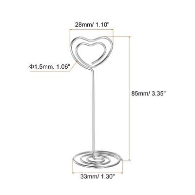 24pcs Table Number Holders 85mm Tall 33mm Base Width Heart