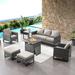 Patio Sofa Chair Set with Propane Fire Pit Table