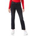 Replay Damen Jeans Maijke Straight Straight-Fit aus Comfort Denim, Schwarz (Black 098), 24W / 30L