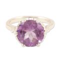 Lilac Saga,'Artisan Crafted Amethyst and Sterling Silver Cocktail Ring'