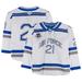 Air Force Falcons Team-Issued #21 White and Blue Jersey with Atlantic Hockey 20th Anniversary Patch from the Program