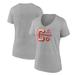 Women's Fanatics Branded Gray Calgary Flames 2023 NHL Heritage Classic Wordmark V-Neck T-Shirt