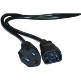 eDragon Power Cord Adapter Black C14 to NEMA 5-15R 10 Amp 6 feet 5 Pack Power Cable (ED71095)