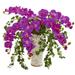 Nearly Natural Phalaenopsis Orchid and Ivy Artificial Arrangement in Urn