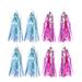 8 Pcs Kids Tassel Ribbon Children Scooter Handlebar Streamers Grips Ribbon Baby Carrier Accessories Decorative Riband (4 Silver + 4x Pink Silver)