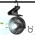 SkyGenius Clip on Fan with Hanging Hook Rechargeable Camping Tent Fan with LED Lantern Battery Operated