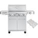 Larger 4-Burner Propane Gas Grills Stainless Steel with Cooking Grids(2 Items)