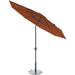 8 Feet Outdoor Umbrella With Sunbrella Terracotta Acrylic Fabric - Auto-Tilt Aluminum Frame Patio Umbrella For Deck Garden Pool - Black Pole