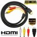 1.5m /5ft Video Cable HDMI to RCA Audio AV Adapter Male M/M 3-RCA DVD HDMI 1080P for HDTV