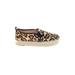 Sam Edelman Flats: Slip-on Platform Summer Tan Leopard Print Shoes - Women's Size 8 1/2 - Almond Toe