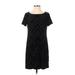 White House Black Market Casual Dress - Shift: Black Print Dresses - Women's Size Small