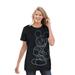 Plus Size Women's Disney Women's Short Sleeve Mickey Outline Tee by Disney in Black Outline Mickey (Size 4X)