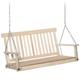 Outsunny 2-Seater Porch Swing Chair, Wooden Hanging Hammock with Chains, Garden Bench, Natural Finish