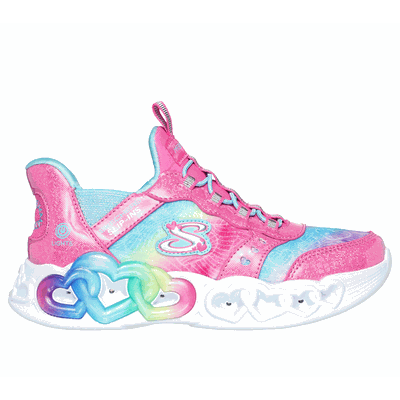 Skechers Girl's Slip-ins: Infinite Heart Lights Sneaker | Size 2.0 | Pink | Synthetic/Textile