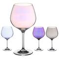 DIAMANTE Coloured Gin Copa Glass Set Crystal Glass- Set of 4 Mixed Lustre Coloured Gin Glasses - Premium Lead Free Crystal