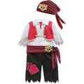 AGQT Children's Pirate Costume with Pirate Accessory Set Halloween Carnival Costume 18 Months - 6 Years, White, 4-5 Years