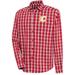 Men's Antigua Red Calgary Flames Carry Tri-Blend Button-Down Long Sleeve Shirt