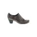 Heels: Loafers Chunky Heel Boho Chic Gray Solid Shoes - Women's Size 40 - Round Toe