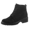 Schnürboots WALDLÄUFER "H-LUISE", Damen, Gr. 4 (37), schwarz, Veloursleder, unifarben, elegant, Schuhe, Stiefelette, Blockabsatz, in bequemer Schuhweite G (= weit)