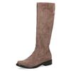 Schlupfstiefel CAPRICE, Damen, Gr. 42, XS-Schaft, grau (taupe), Textil, unifarben, klassisch, Schuhe, Blockabsatz, Langschaftstiefel in klassischer Linie, XS Schaft