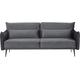 3-Sitzer SALESFEVER Sofas Gr. B/H/T: 207 cm x 88 cm x 86 cm, Samt, mit Schlaffunktion, inkl. Zierkissen, grau (grau, schwarz) 3-Sitzer Sofas