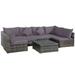 Latitude Run® Amarjeet 7 Piece Rattan Sectional Seating Group w/ Cushions Synthetic Wicker/All - Weather Wicker/Wicker/Rattan in Gray | Outdoor Furniture | Wayfair