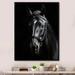 Gracie Oaks Latifat Black & White Horse Elegance - Print Plastic in Black/Gray/White | 44 H x 34 W x 1.5 D in | Wayfair