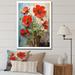 Red Barrel Studio® Red Geraniums Scarlet Bloom Patchwork II - Floral & Botanical Wall Art Living Room Canvas, in Blue/Green/Red | Wayfair