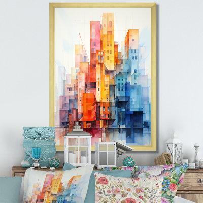 Latitude Run® Towers Skyward Symphony II - Cityscapes Wall Art Living Room Canvas, Cotton in Brown/Gray | 20 H x 12 W x 1 D in | Wayfair