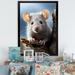 Latitude Run® White Cute Rodent Portrait II - Animals Canvas Print Plastic in Blue/Brown/White | 44 H x 34 W x 1.5 D in | Wayfair