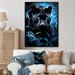 Ebern Designs Black Blue Panther Hidden Observer Infrared On Canvas Print Metal in Black/Blue | 32 H x 24 W x 1 D in | Wayfair