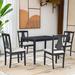 Red Barrel Studio® Daielle 5-piece Rectangular 43.8" L x 27.1" W Dining Set Wood/Upholstered in Black | 29.5 H x 27.1 W x 43.8 D in | Wayfair