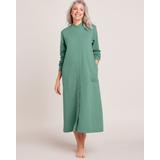 Blair Women's Better-Than-Basic Fleece Snap Front Robe - Green - MED - Misses