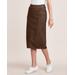 Blair Women's DenimEase™ Flat Waist Midi Skirt - Brown - 10P - Petite