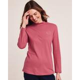 Blair Women's Essential Knit Long Sleeve Mock Top - Pink - PM - Petite