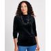 Blair Women's Velour Mock Neck Top - Black - S - Misses