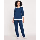 Blair Women's Cozy Knit Tunic Set - Blue - PS - Petite
